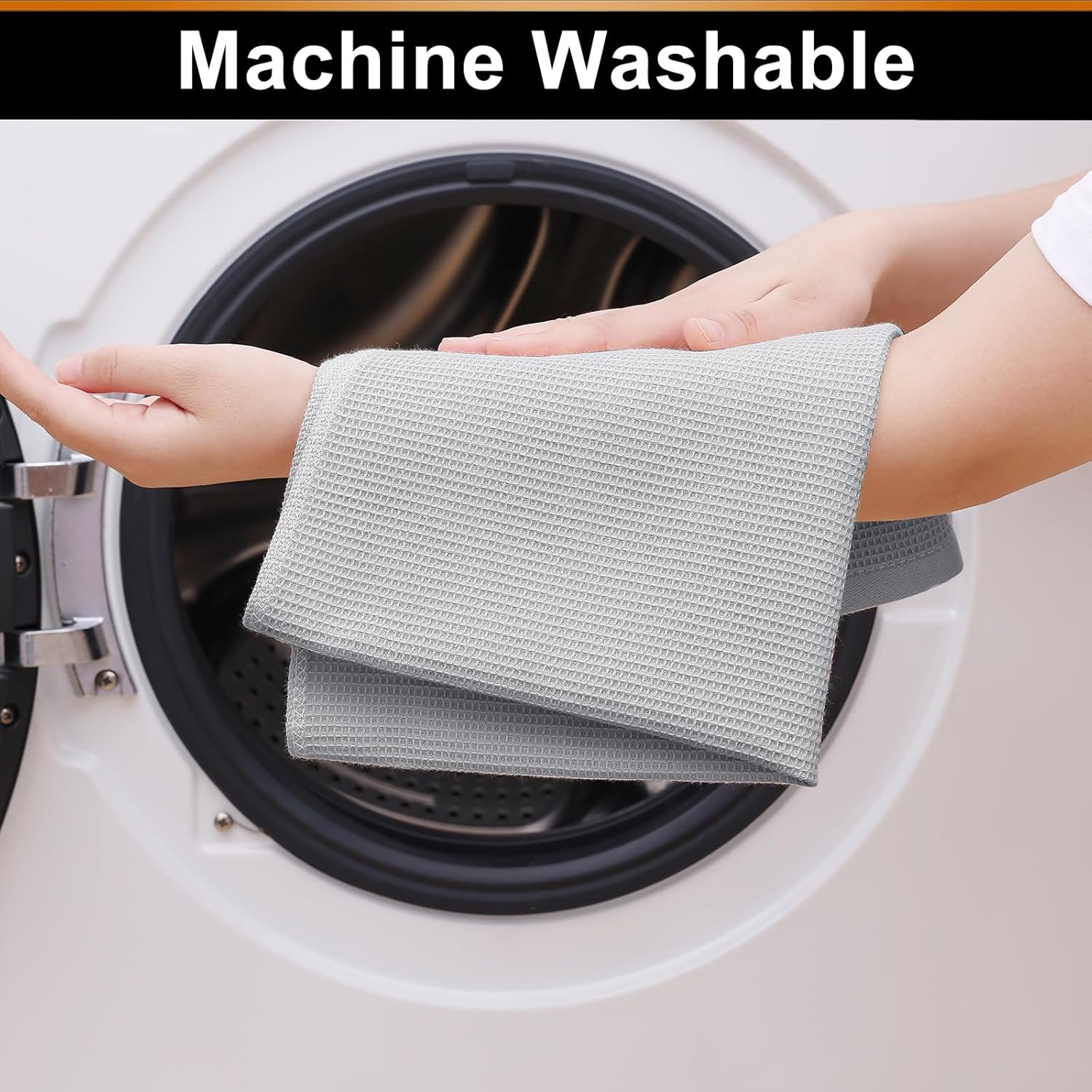 Homaxy 100% Cotton Waffle Weave Kitchen Towels - 4 Pack Soft and Absorbent Dish Towels - 16 x 26