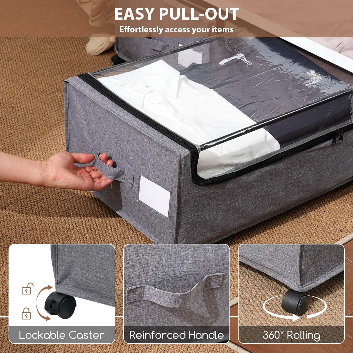 Under Bed Storage with Wheels, Under The Bed Storage Drawers On Wheels, Rolling Underbed Drawers