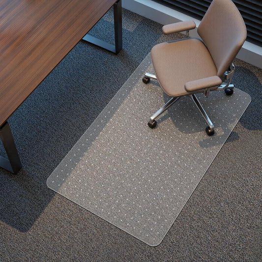 Kuyal Office Chair Mat for Carpet, 32x49 Clear Heavy Duty Computer Chair Mat, Under Desk Protector