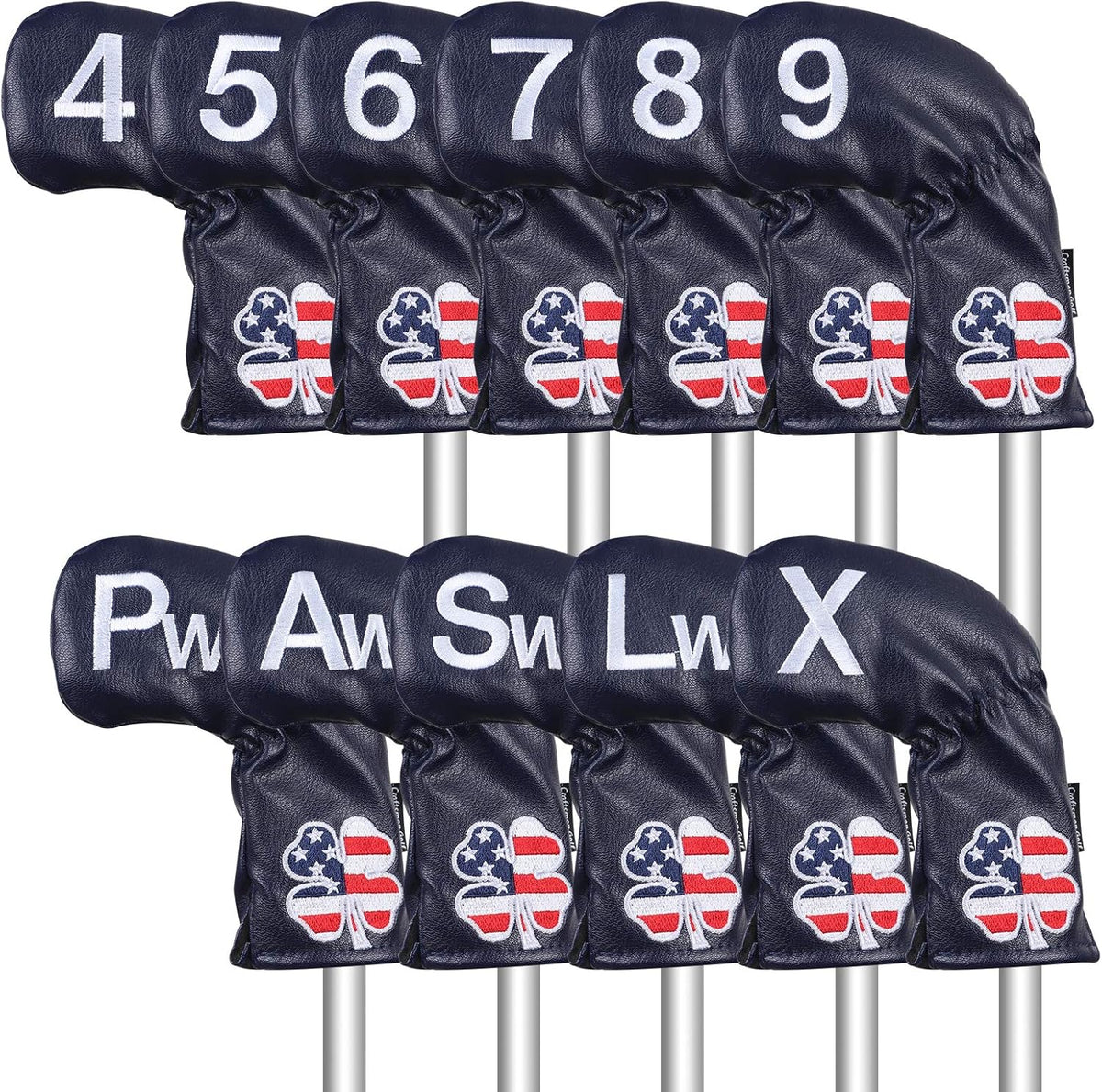 CRAFTSMAN GOLF 11pcs /Set USA US Flag Clover Leather Left Right Black White Green Dark Blue Iron