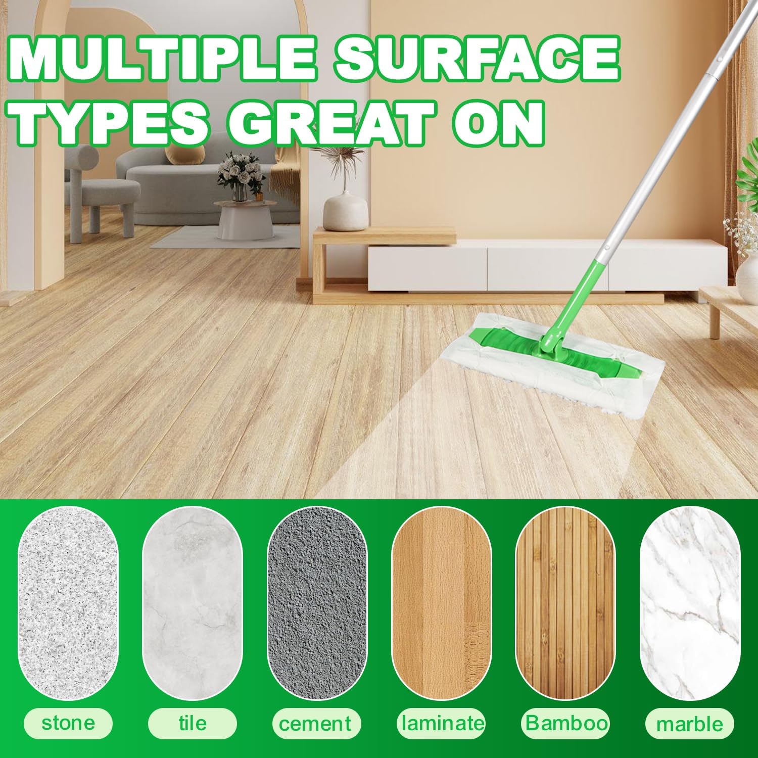 Heavy Duty Dry Sweeping Cloths Pads for Swiffer Sweeper Mop, Disposable Microfiber Duster Mop Pads