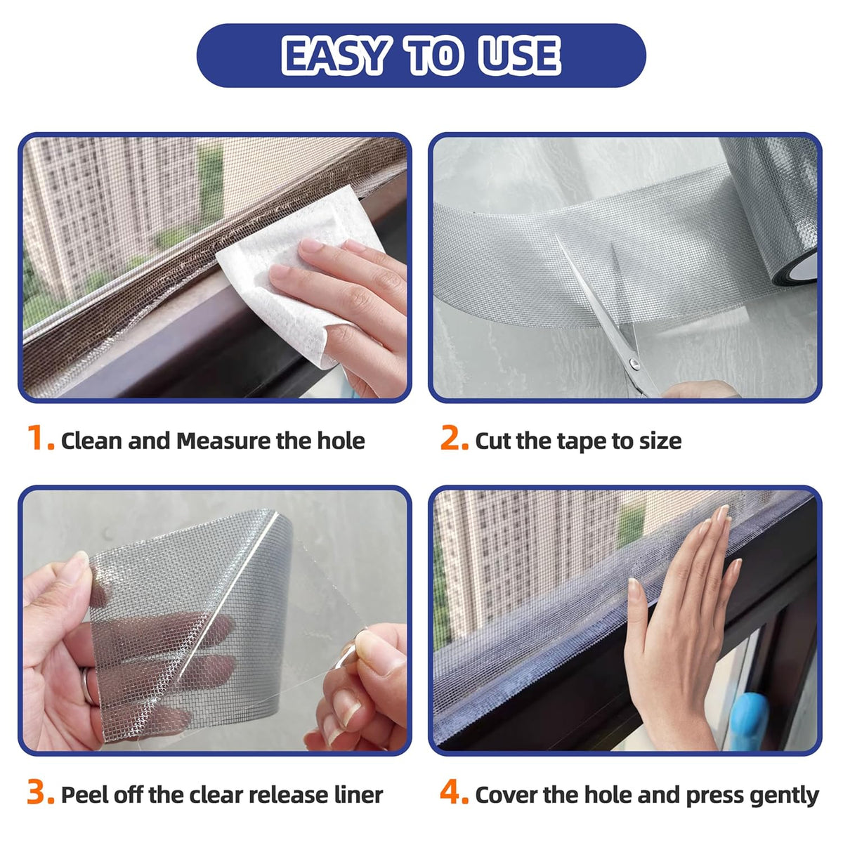KING MOUNTAIN Grey Window Screen Repair Tape,3inX20FT Heavy Duty Screen Repair Kit for Window