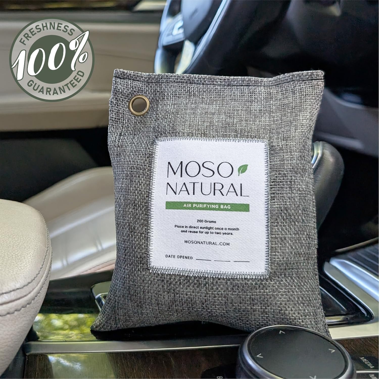 Moso Natural Air Purifying Bag 200g (2 Pack) Bamboo Charcoal Odor Absorber for Home & Car | Closet