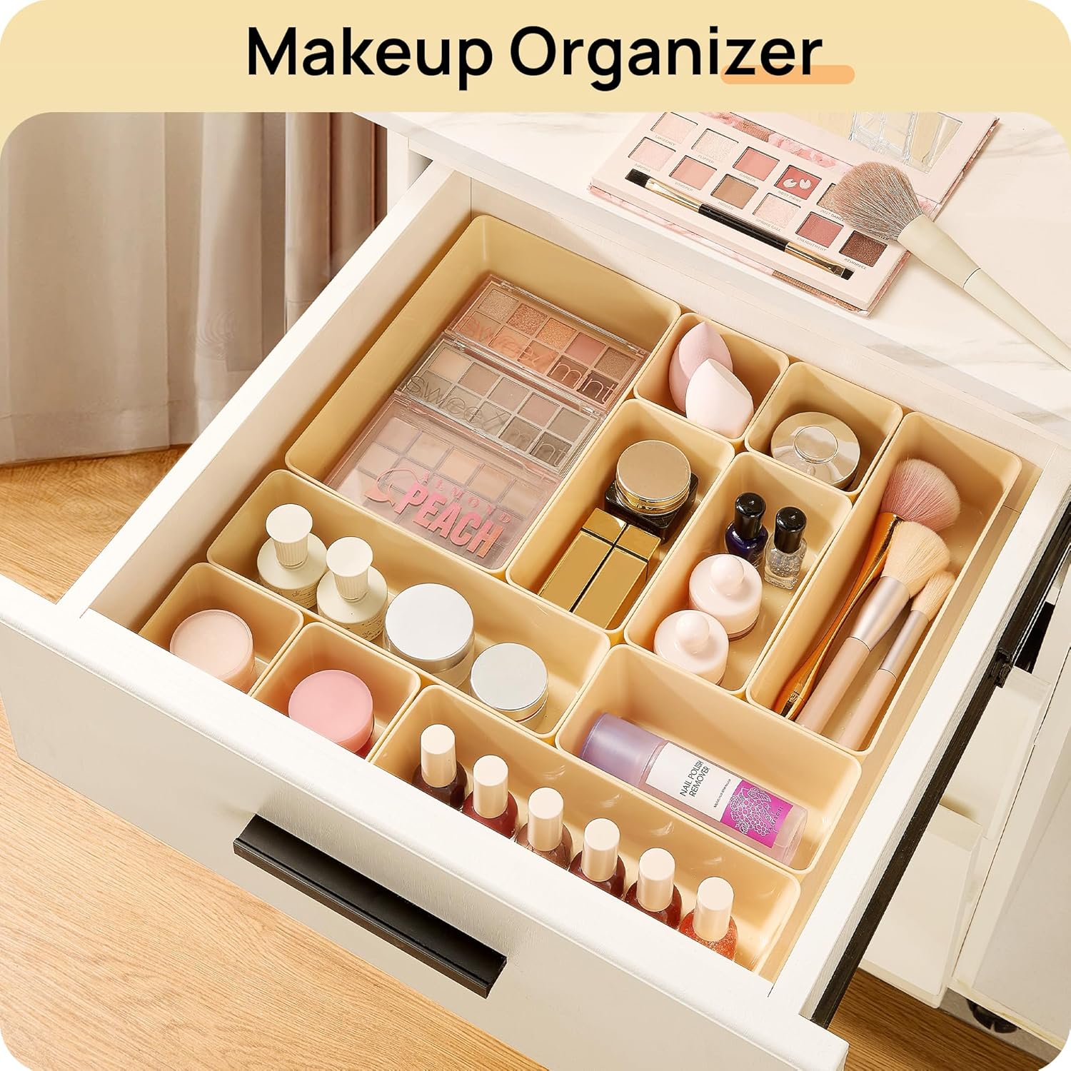 Vtopmart 25 PCS Plastic Drawer Organizers Set, 4-Size Versatile Bathroom and Vanity Drawer