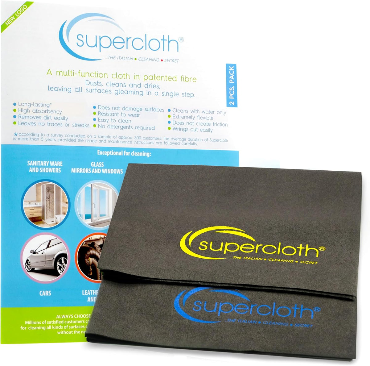 Supercloth® Premium Microfiber Cleaning Cloth for All-Purpose, Lasts Over 5 YEARS, Glasses Cleaning