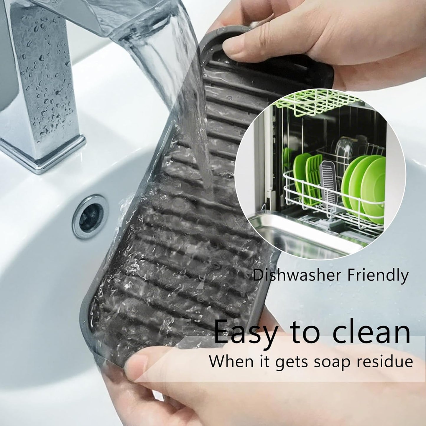 Mofason Silicone Sponge Holder, Tray for Soap and Sponge, Kitchen Sink Tray, Accessories to Help