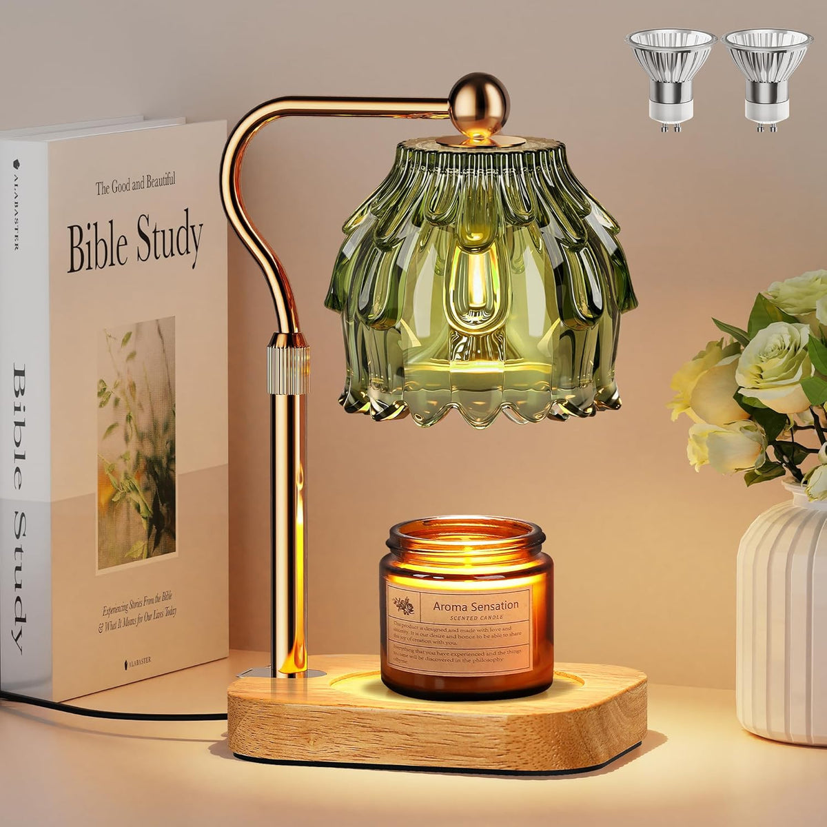 Candle Warmer Lamp with Timer Dimmer, Modern Wax Warmer for Scented Wax Jar Candle Warmer with 2
