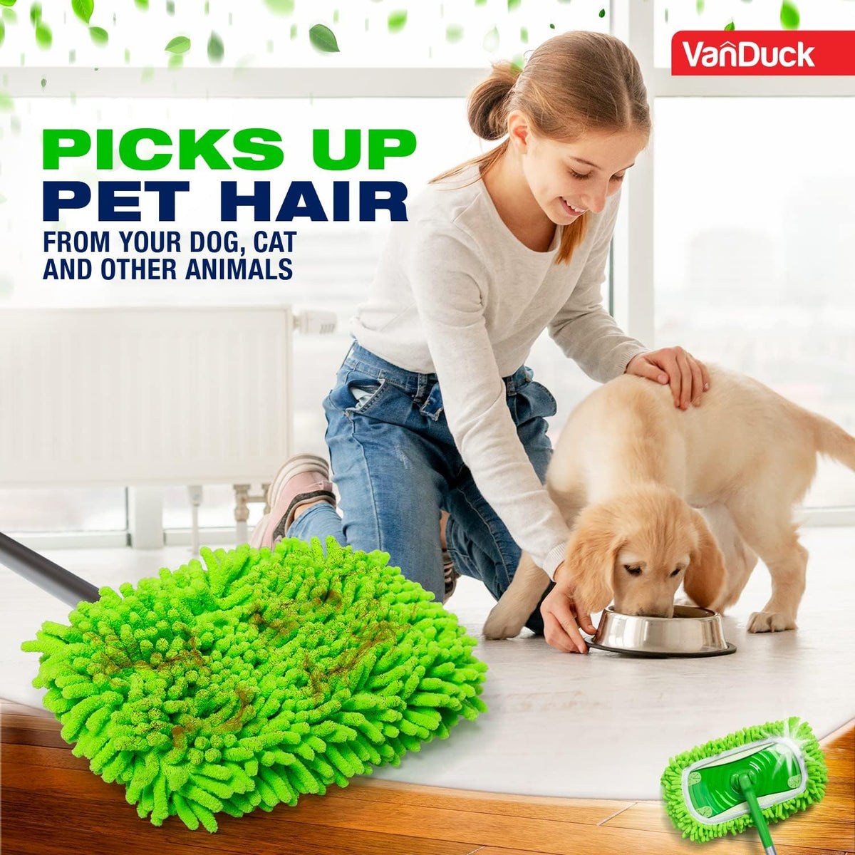 VanDuck Dust Mop Refill Compatible with Swiffer Sweeper (6 Pack) - Microfiber Pet Heavy Duty Dry