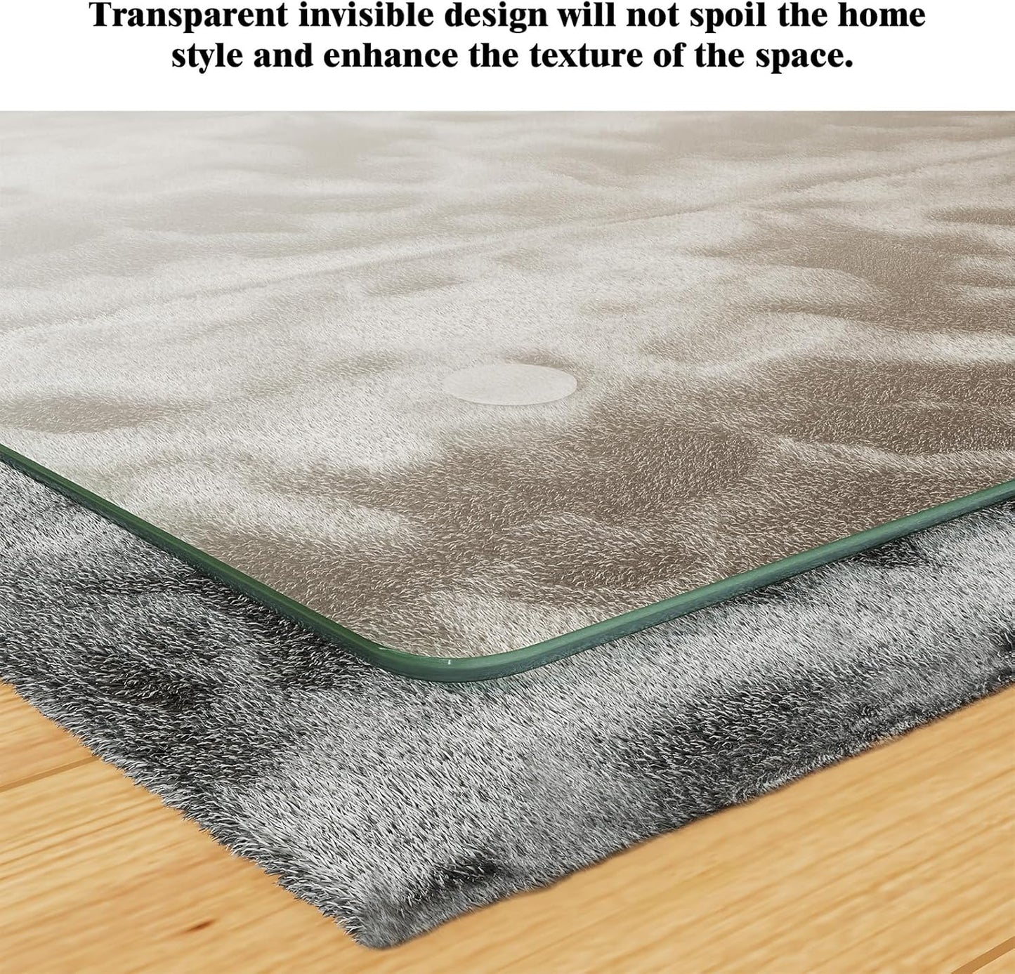 Koonmi Tempered Glass Chair Mat for Hardwood Floors & Carpets, 36" x 46“ Transparent Heavy Duty