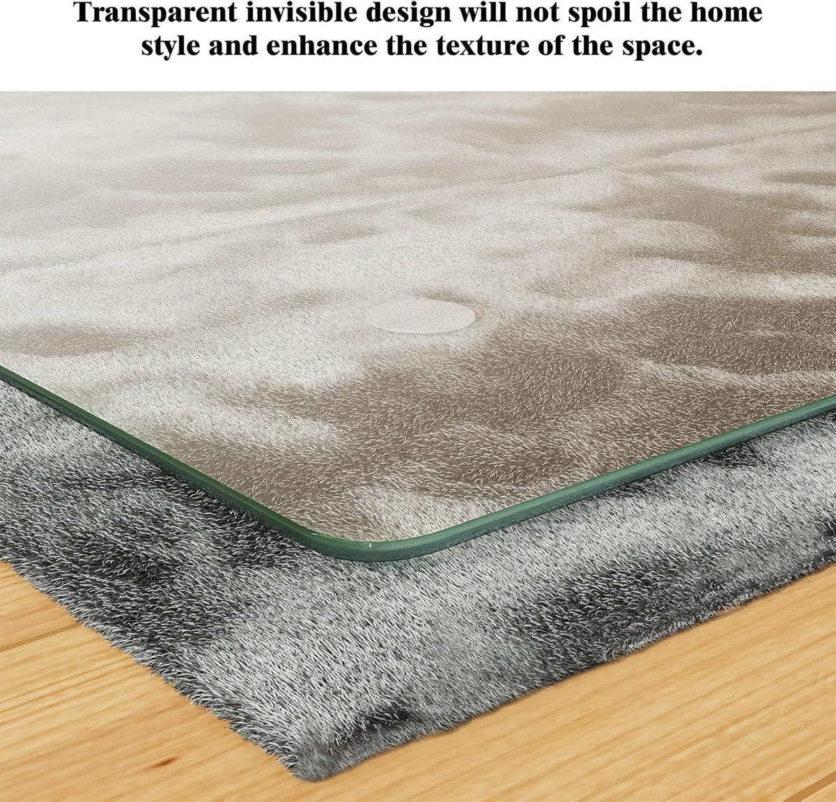 Koonmi Tempered Glass Chair Mat for Hardwood Floors & Carpets, 36" x 46“ Transparent Heavy Duty