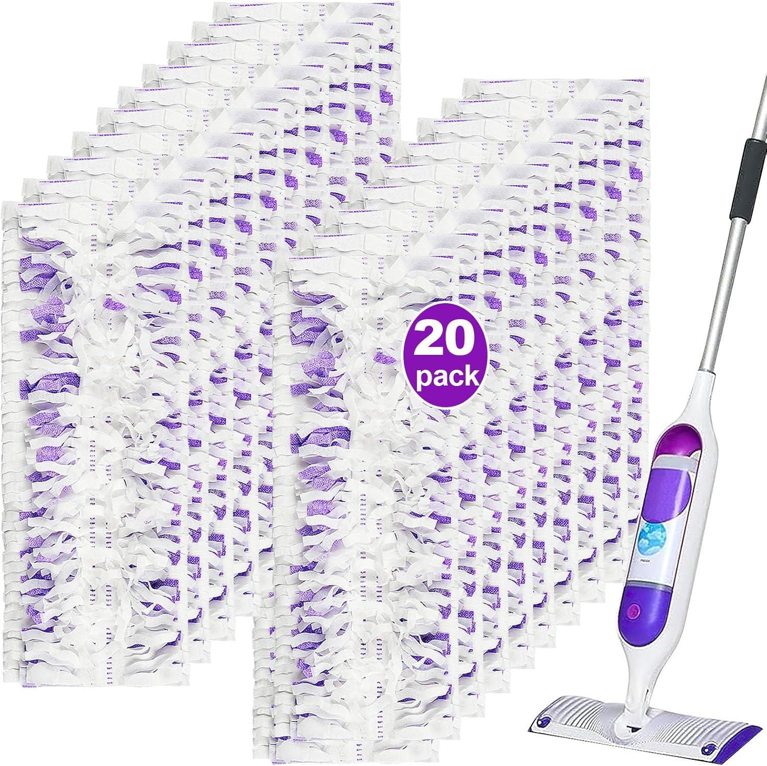 20 Count Disposable mop Pads Refills Compatible with Swiffer PowerMop Multi-Surface Mop and