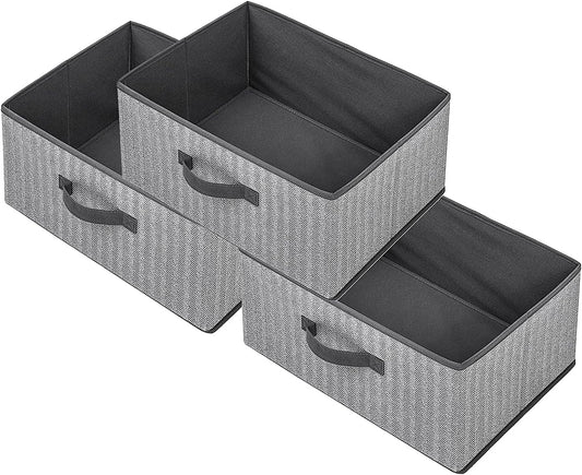 Storage Baskets, 15.7 Inch Woven Fabric Bins, Storage Cubes with Reinforced Handles, Organizer Bins