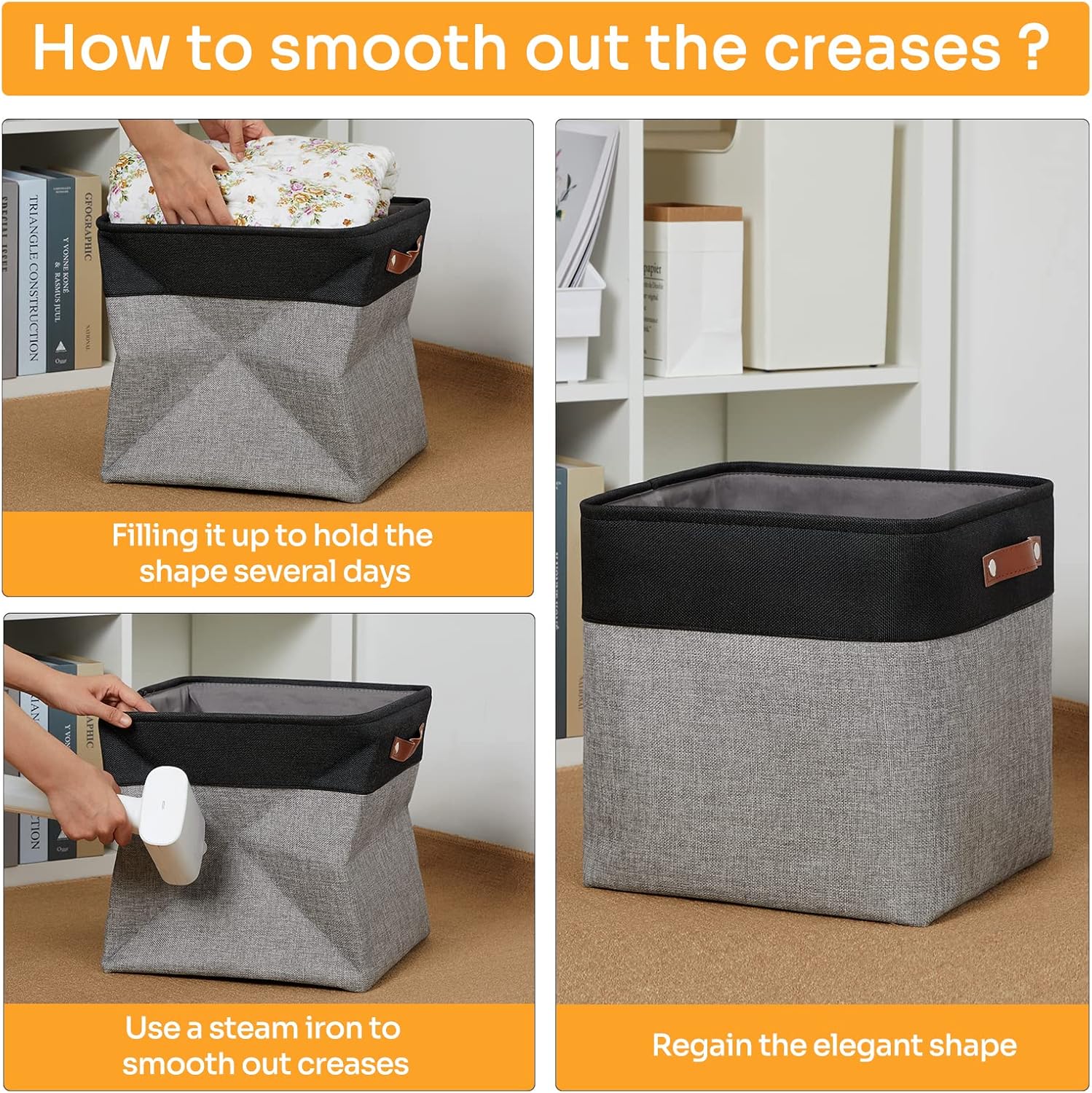 DULLEMELO Storage Bins for Organizing,Closet Storage Baskets for Gift Empty,Large Linen Canvas