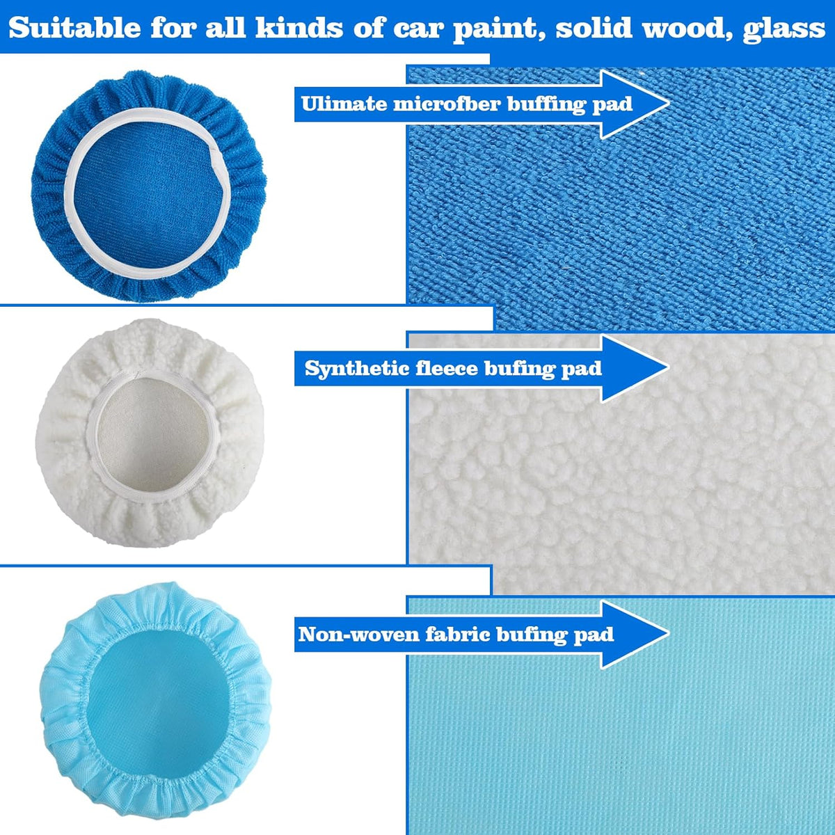 40 Pieces Polishing Bonnet Pads,Car Polisher Pad Bonnet 5-6 Inch, Car Buffer Bonnets Microfiber
