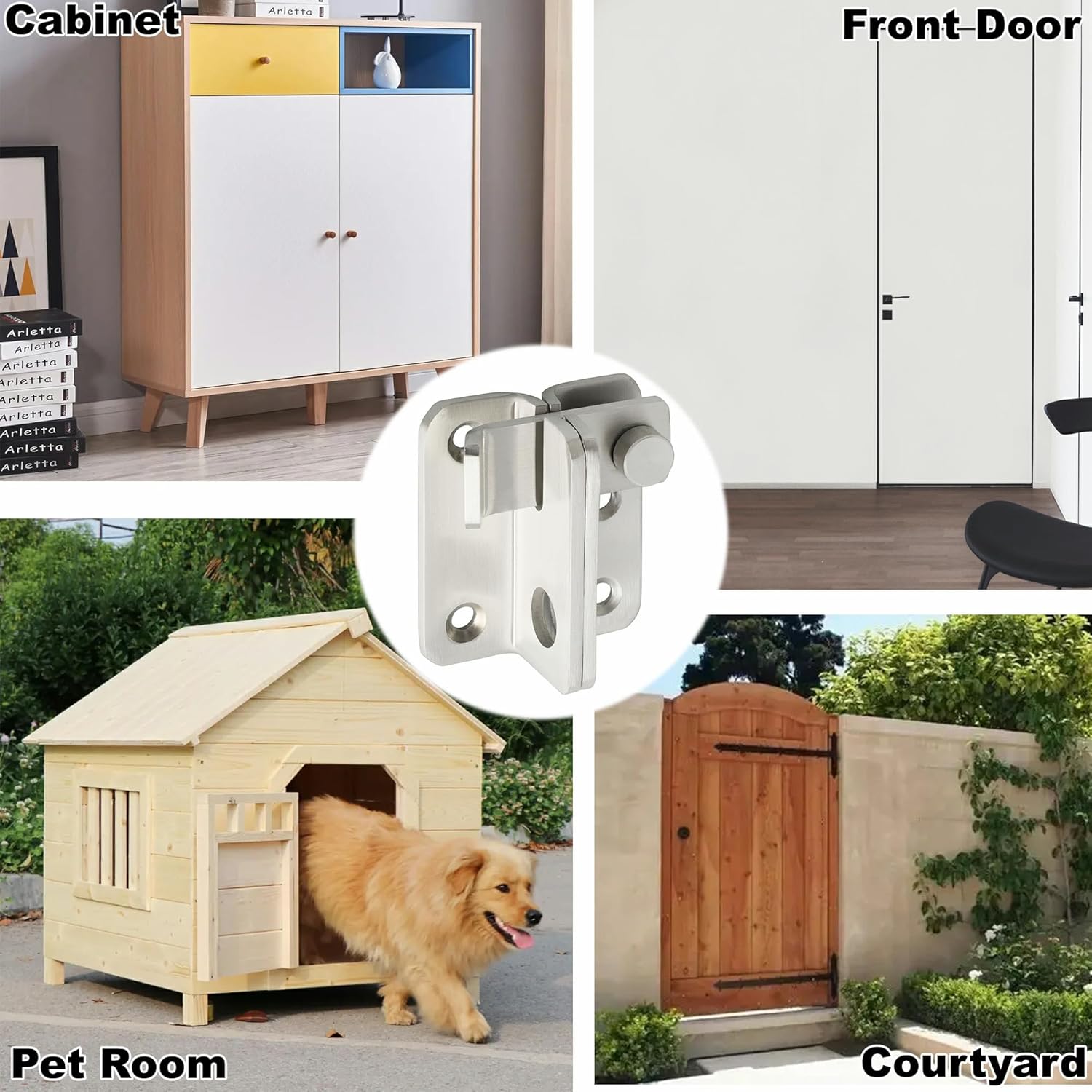 Alise Flip Latch,Gate Latches Safety Door Lock Catch for Barn Cabinet Pet Cage Wood Fence Bathroom