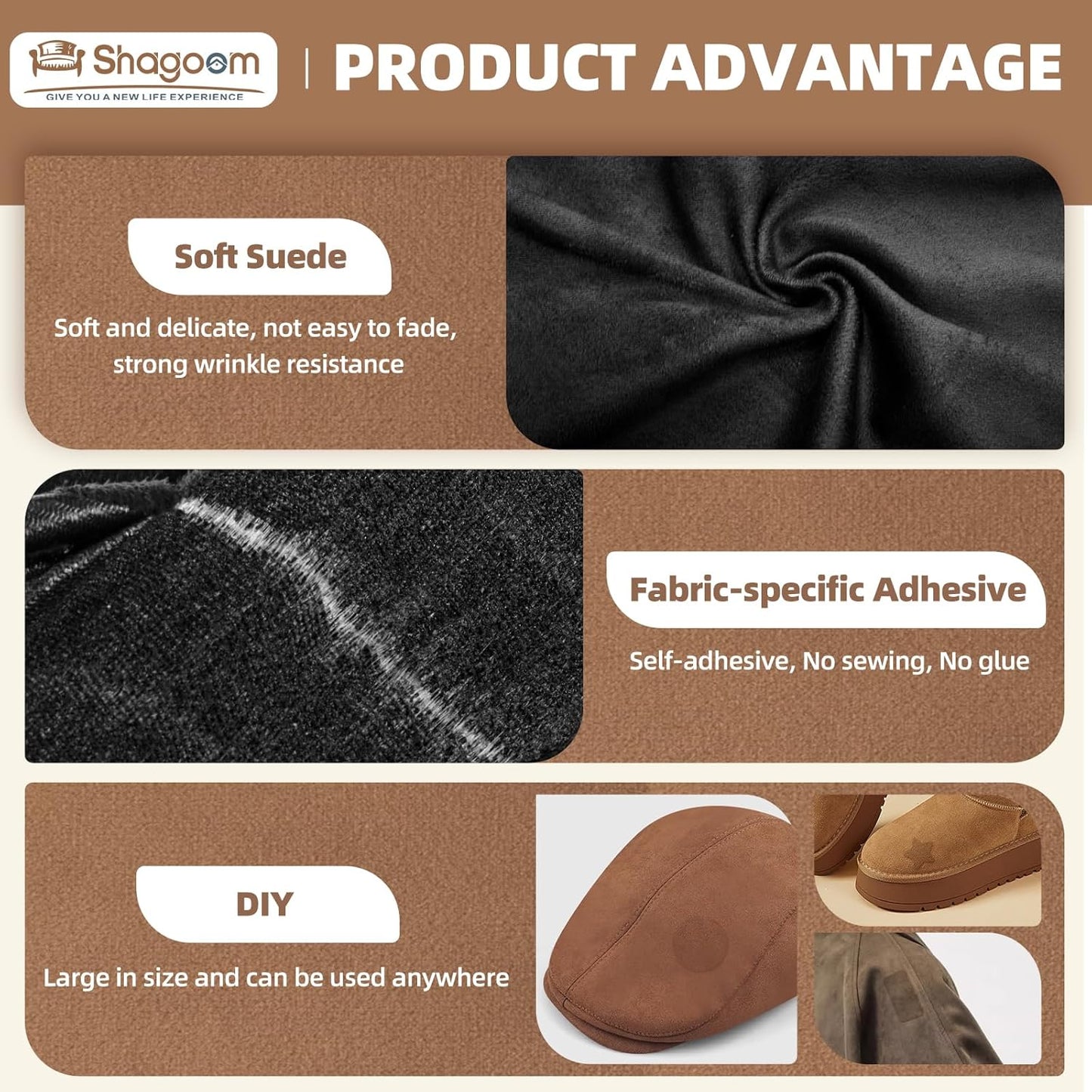 Suede Repair Patch, 17X158 Inch Fabric Large Repair Tape, Self-Adhesive Patches for Furniture