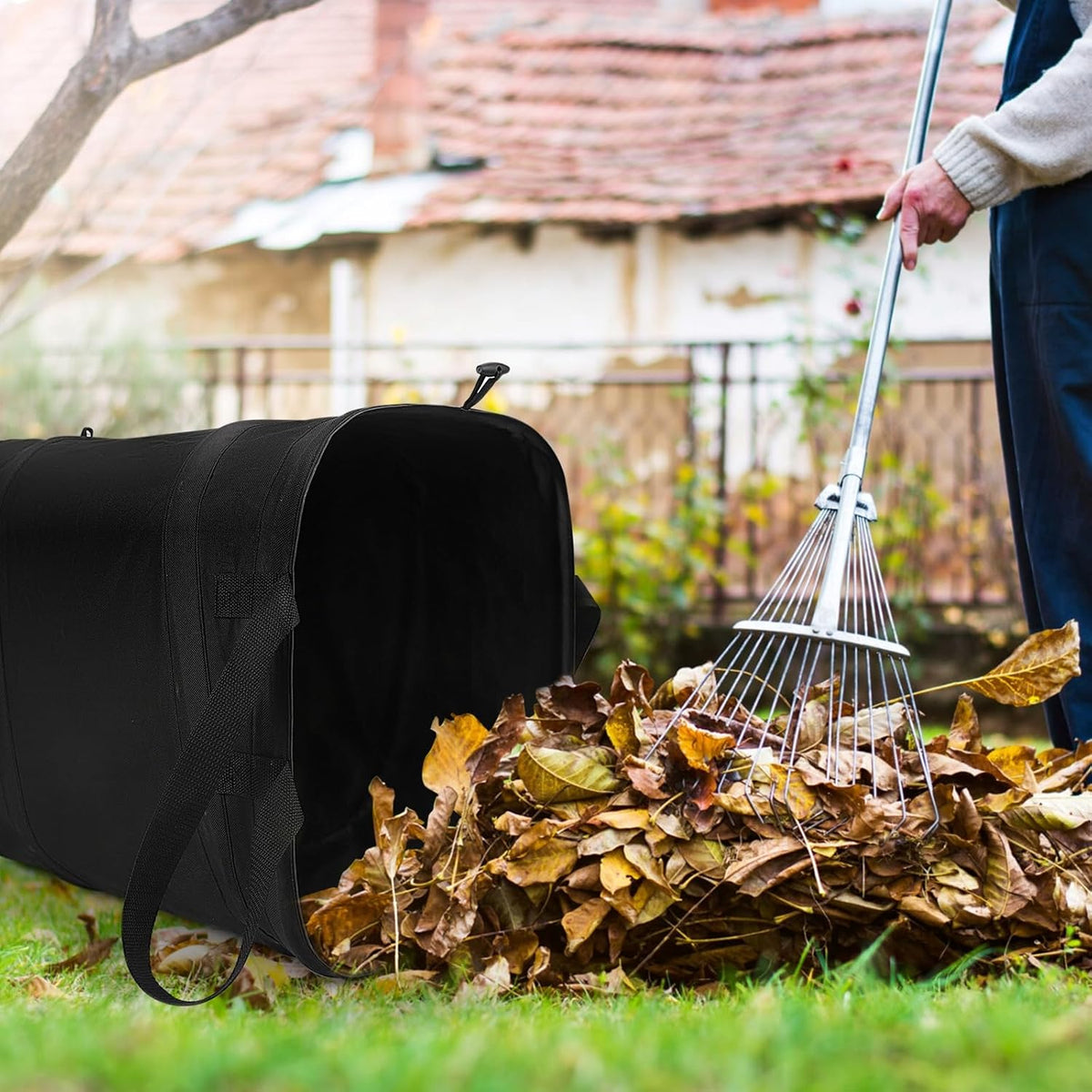 YUDI & GARDEN 19 Gallon Square Collapsible Yard Waste Bin｜Collapsible Trash Can｜Camping Trash Can