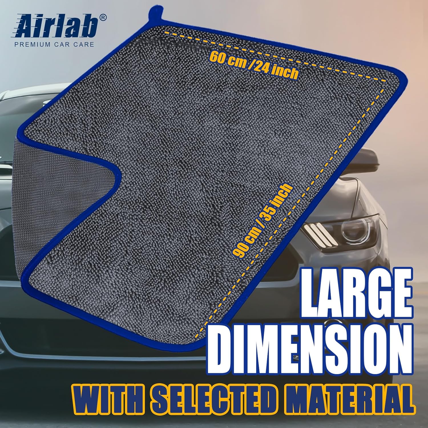Airlab Microfiber Towels for Cars Wash Drying Extra Large Super Absorbent Cleaning Cloth Auto