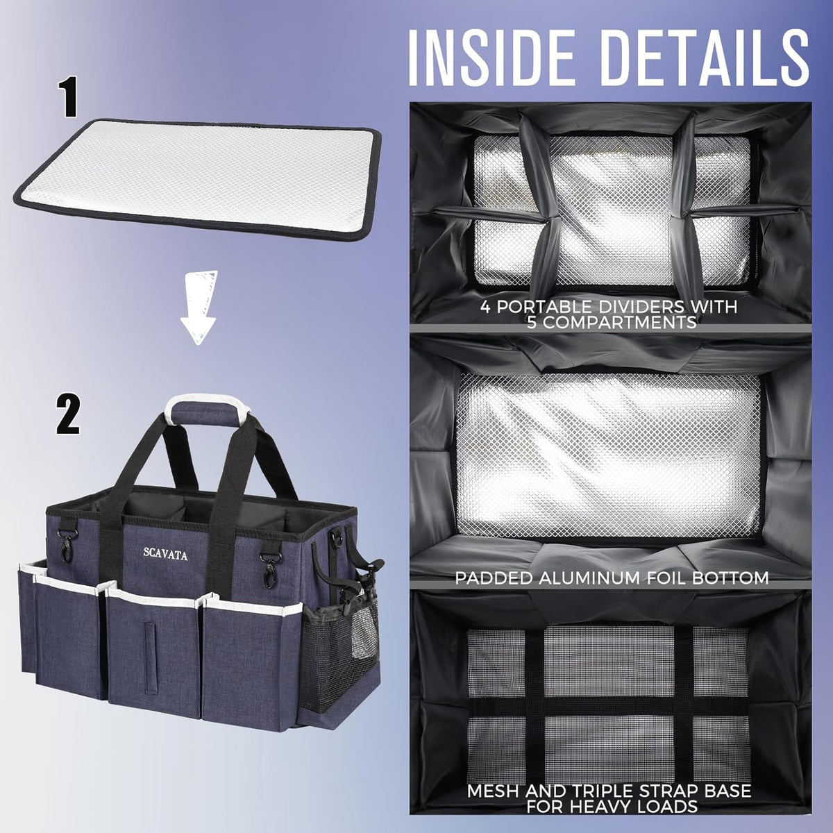 Wearable Caddy Bag, Cleaning Supplies Organizer With Handle & Shoulder Straps for Housekeepers