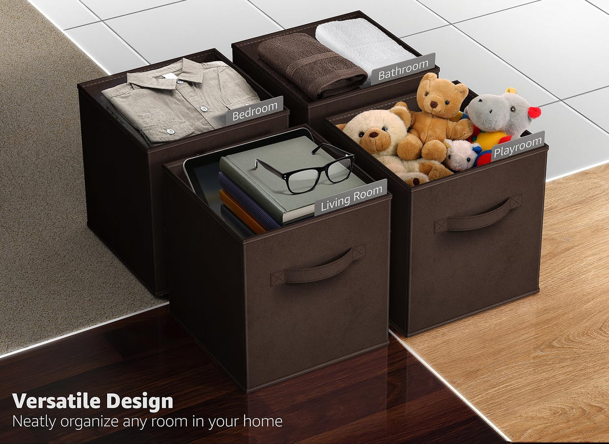 Sorbus Fabric Storage Cubes - 8 Foldable Storage Bins for Organizing Pantry, Cubbies, Toy Box