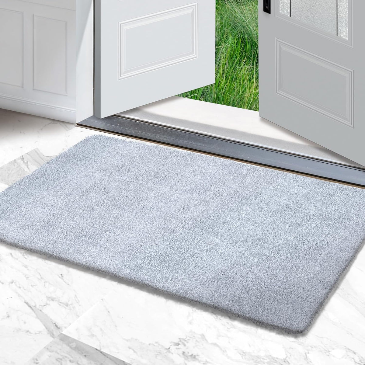 Premium Microfiber Indoor Door Mat – 32"x48" Washable Entry Mat, Non-Slip, Waterproof Backing