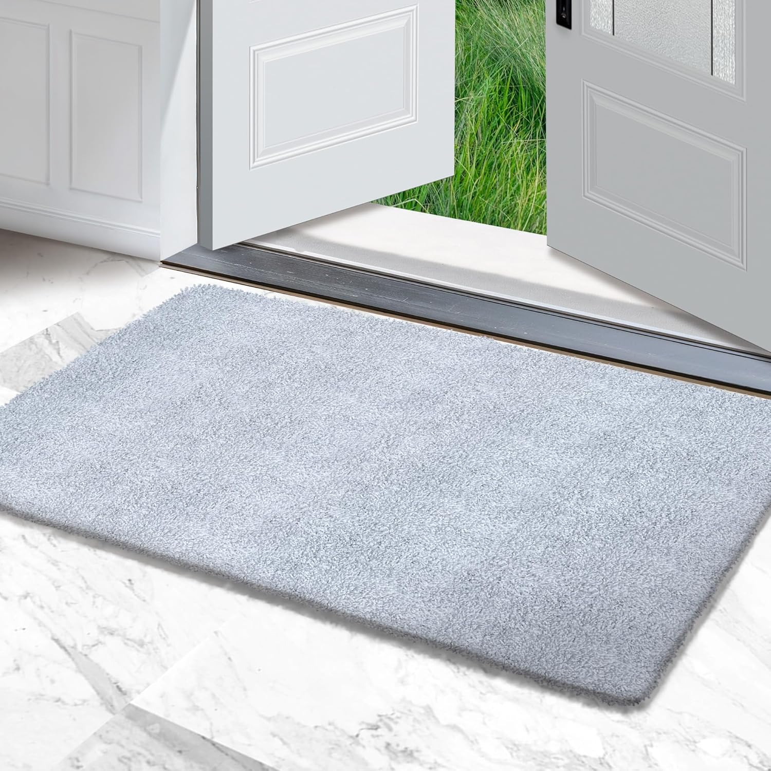 Premium Microfiber Indoor Door Mat – 32"x48" Washable Entry Mat, Non-Slip, Waterproof Backing