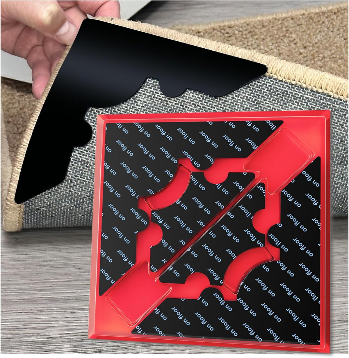 Rug Non Slip Grippers, Reusable Rug Tape Pads for Hardwood Floors, Strong Carpet Gripper for Area