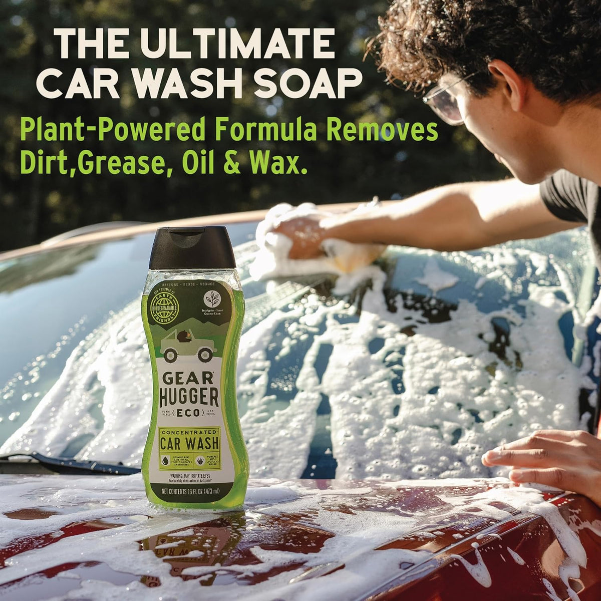 Gear Hugger Car Wash Soap (16 oz, Pack of 1) – Eco-Friendly Car Cleaner, Biodegradable Car Wash
