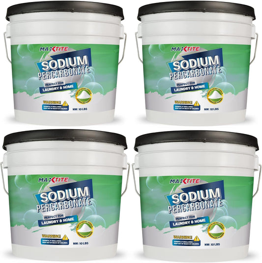 MAXTITE Sodium Percarbonate (40 lbs total, 10 lbs pails 4 Pack) 100% Pure Solid Hydrogen