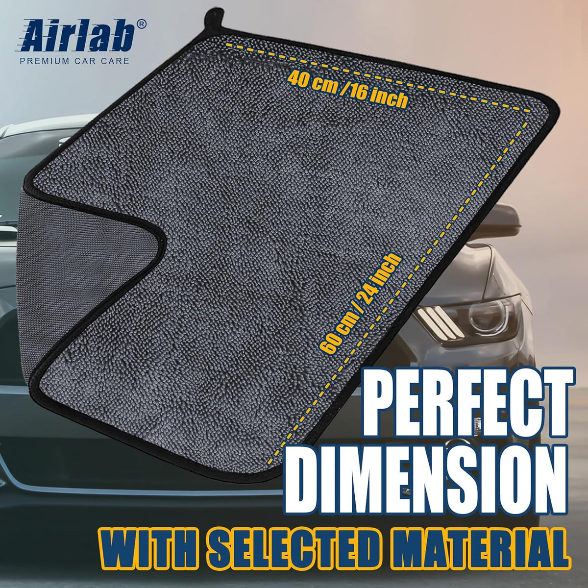 Airlab Microfiber Towels for Cars Wash Drying Super Absorbent Cleaning Cloth Auto Detailing Ultra