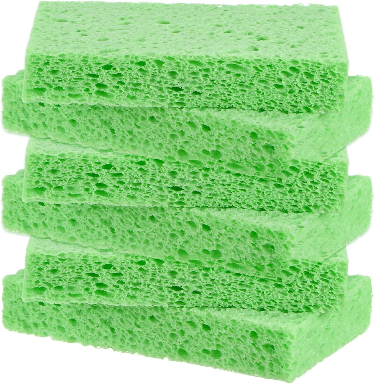 6-Pack Kitchen Sponges, Condense Eco Cellulose Non-Scratch Scrub Heavy Sponge for