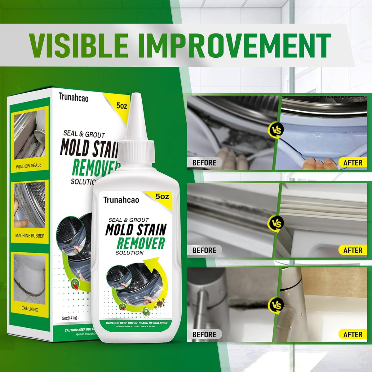 Stain Remover Gel Cleaner, Home Stain Remover Cleaner for Front Loader Washing Machine Black Stain