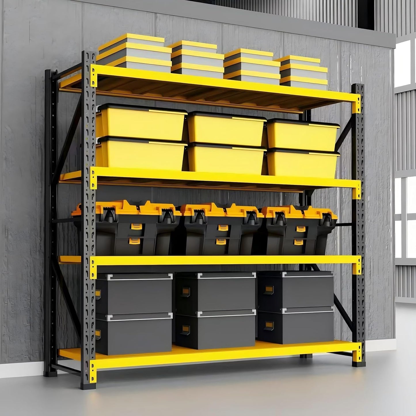 Storage Shelves Heavy Duty, Metal Garage Shelving Units, 4 Tier Storage Rack Shelf, Steel