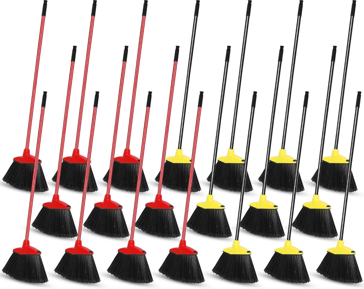 WILLBOND 20 Pcs Heavy Duty Broom Outdoor Indoor Commercial Angle Brooms Bulk for Courtyard Garage