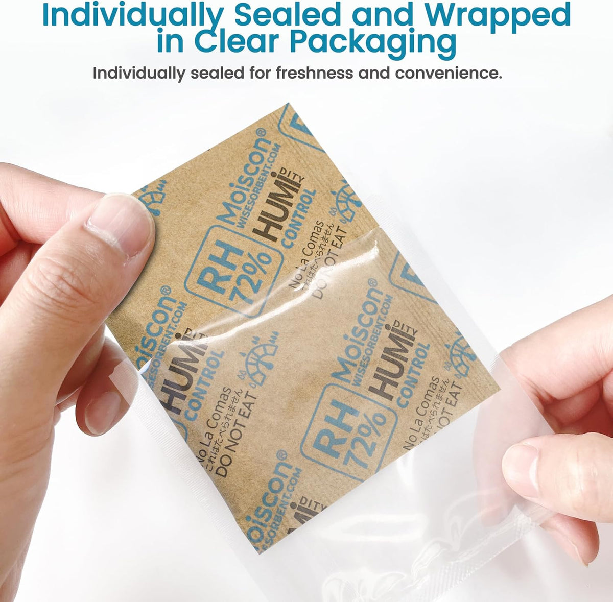 72% Two-Way Humidity Control Packs- 8 Gram Moisture Absorbers for Herbs, Wood Humidifier Boxes