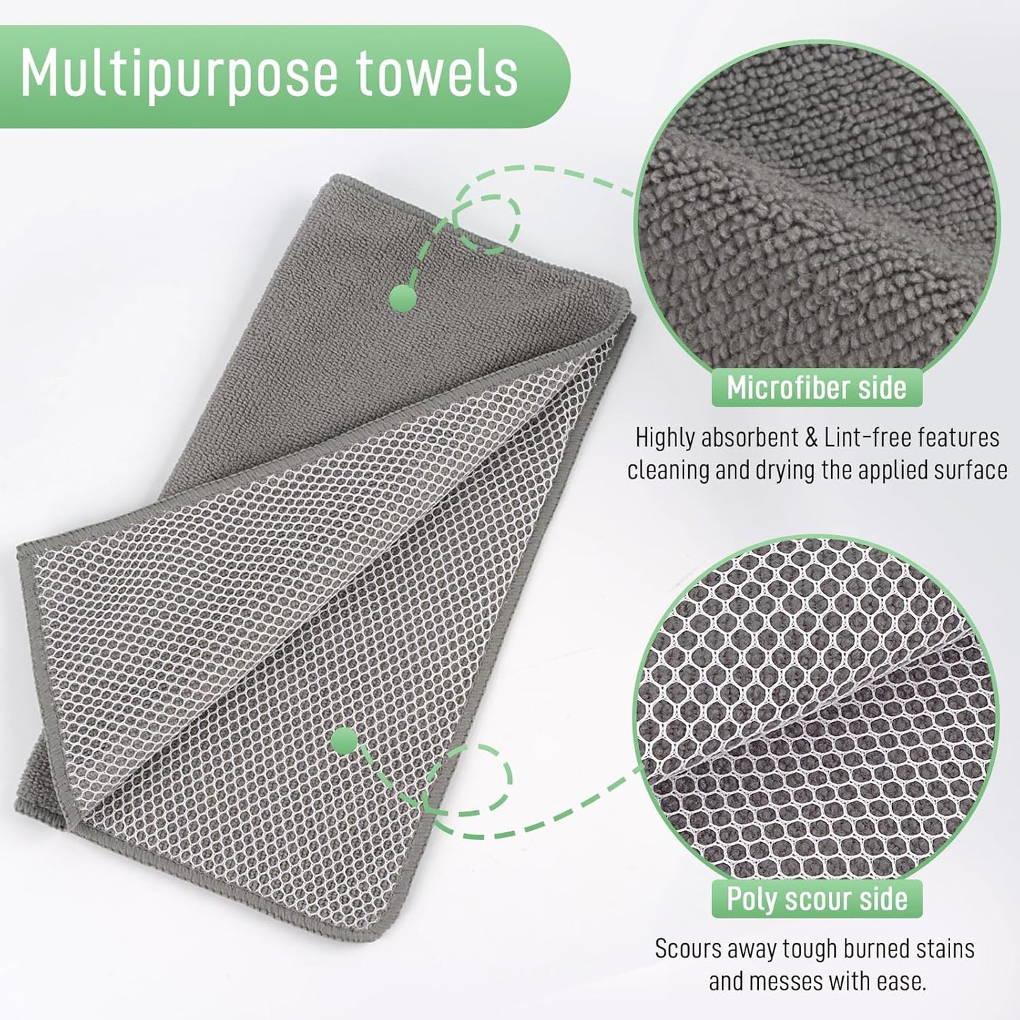 SINLAND Microfiber Dish Cloths Dish Rags for Washing Dishes Best Kitchen Washcloth Cleaning Cloths