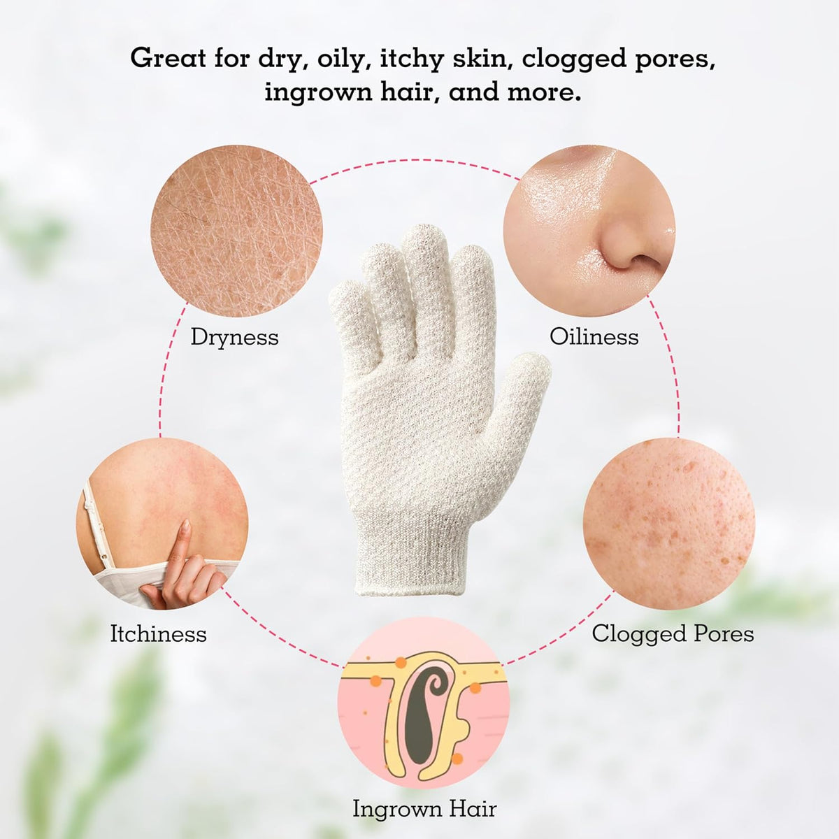 Evridwear Exfoliating Gloves for Shower, 100% Nylon Thick Soft Medium Heavy Bathing Gloves Dead