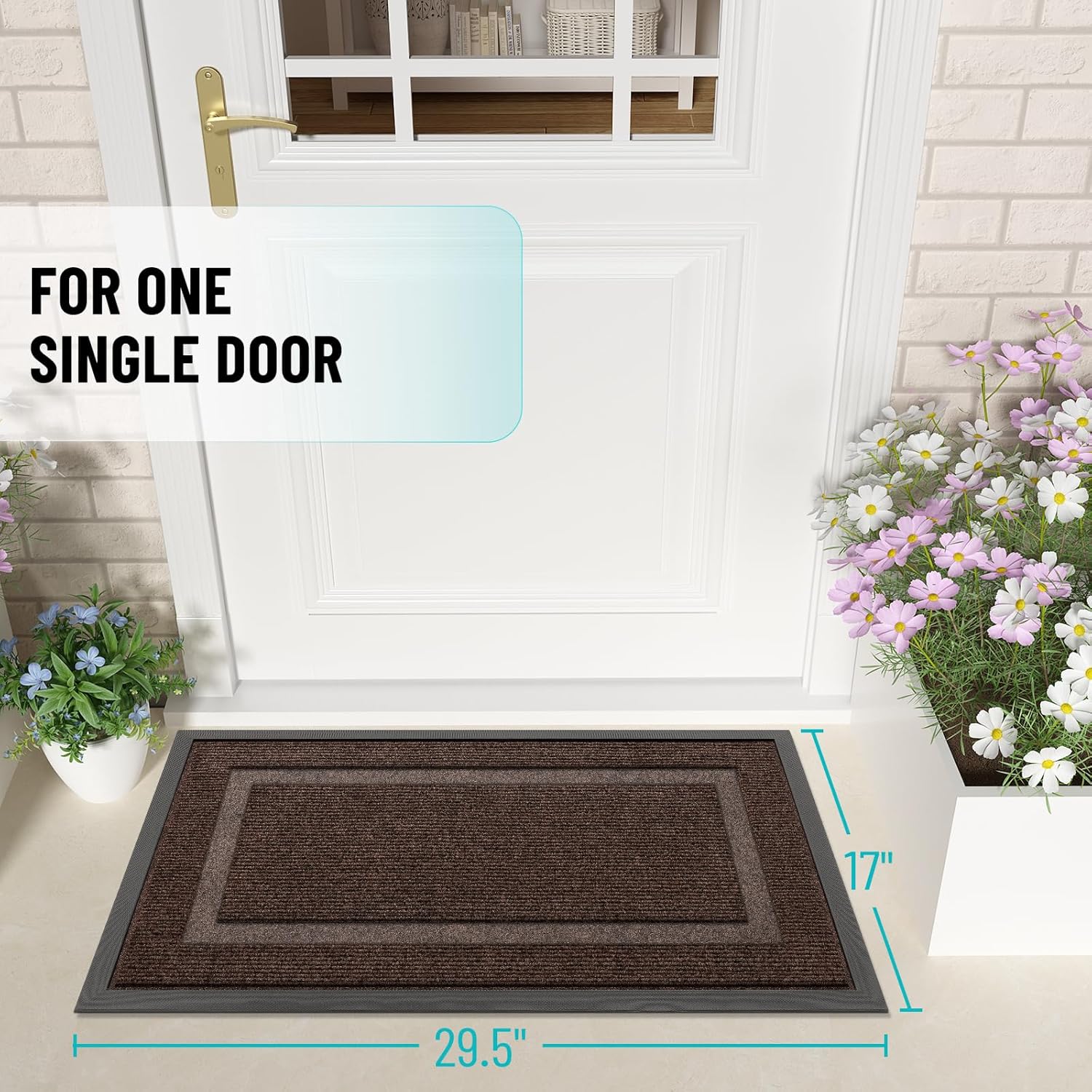 OLANLY Front Door Mat Indoor Outdoor Entrance, Waterproof All-Season, All-Weather Doormat, Sturdy
