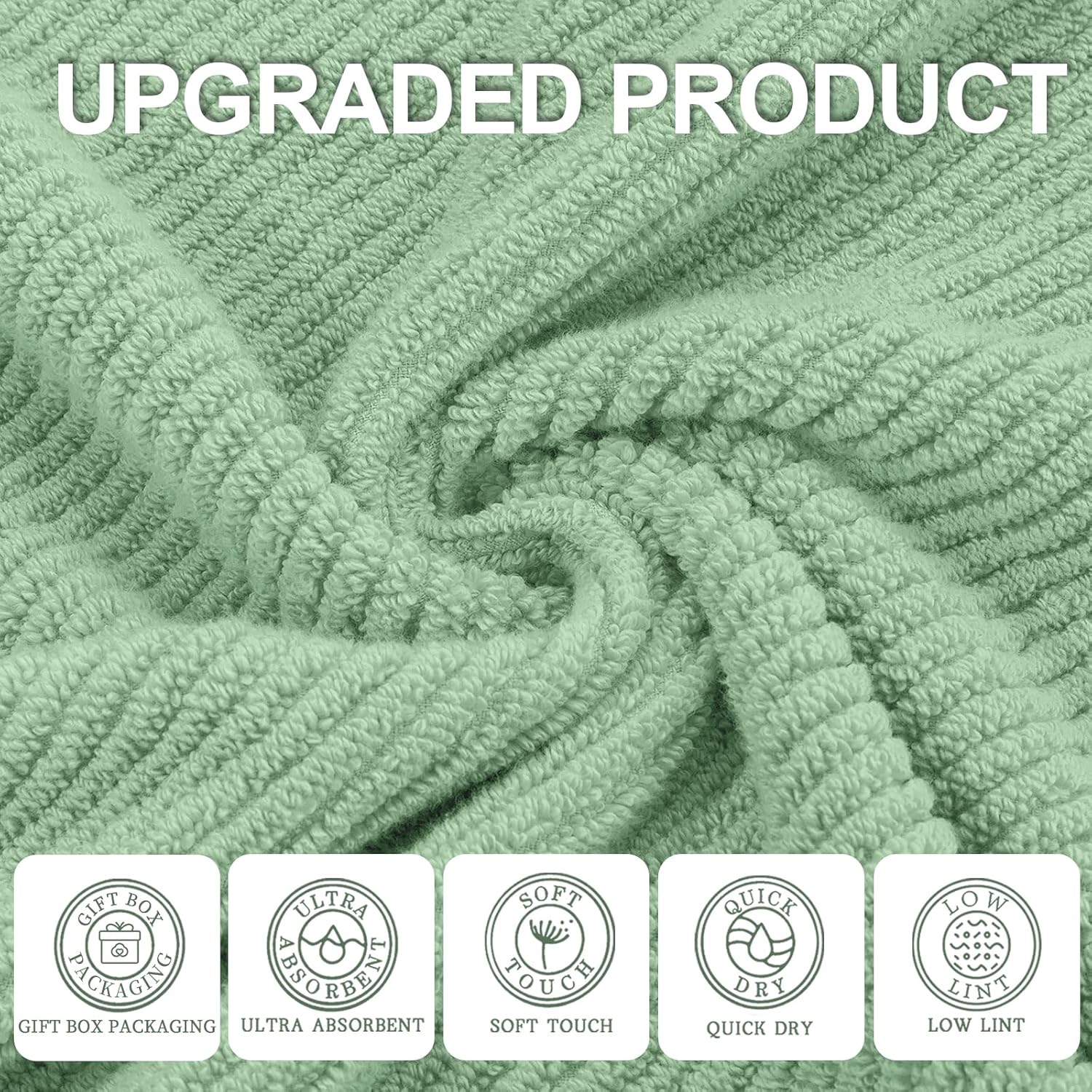 VOOVA & MOVAS Hand Towels for Bathroom Set of 4, Large 18" x 28", 100% Cotton | Lightweight | Thick