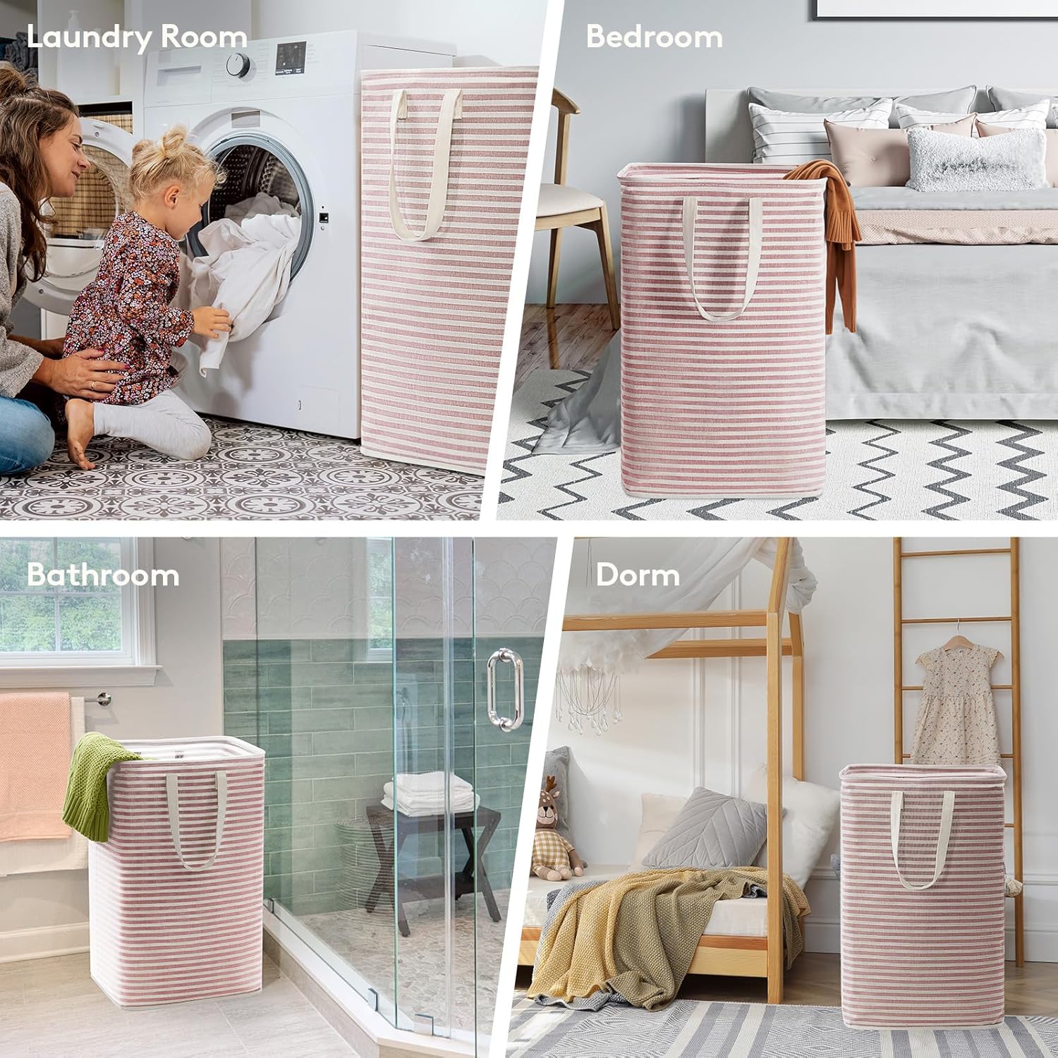 Lifewit 3 Pack Laundry Hamper Large Collapsible Laundry Baskets, Freestanding Waterproof Clothes
