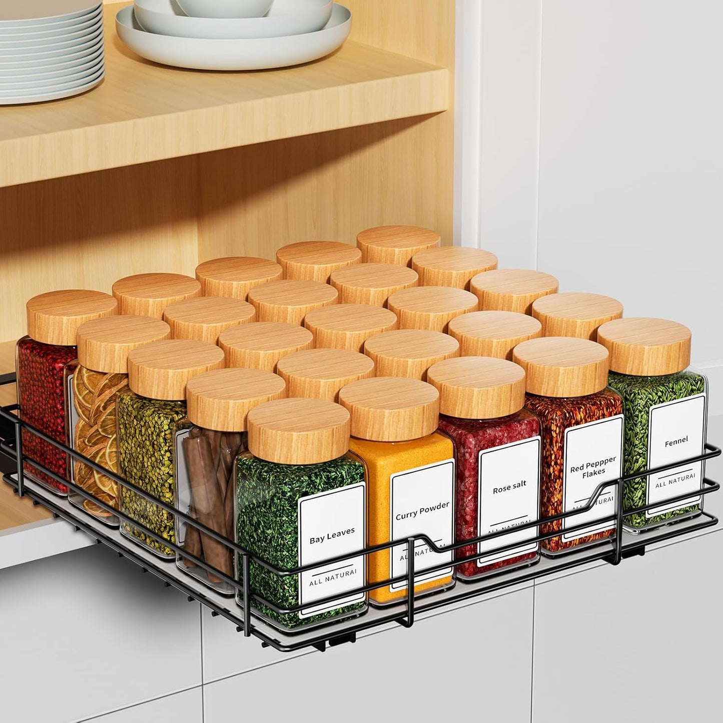 RCHYFEED Pull Out Spice Rack Organizer for Cabinet,Slide out Spice Organization for Inside