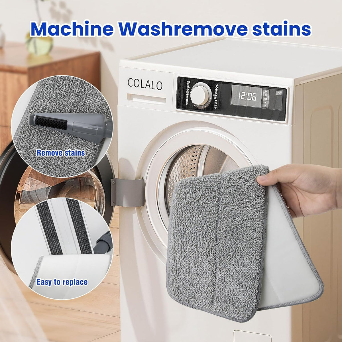 Microfiber Flat Mop for Floor Cleaning - Wet & Dry Mop for Hardwood, Vinyl, Tile Floors with 4