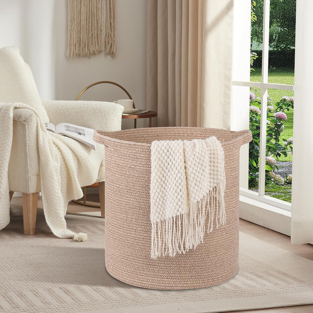 OIAHOMY 80L Laundry Hamper, Storage Basket with Handles, Laundry Basket For Toys, Pillows