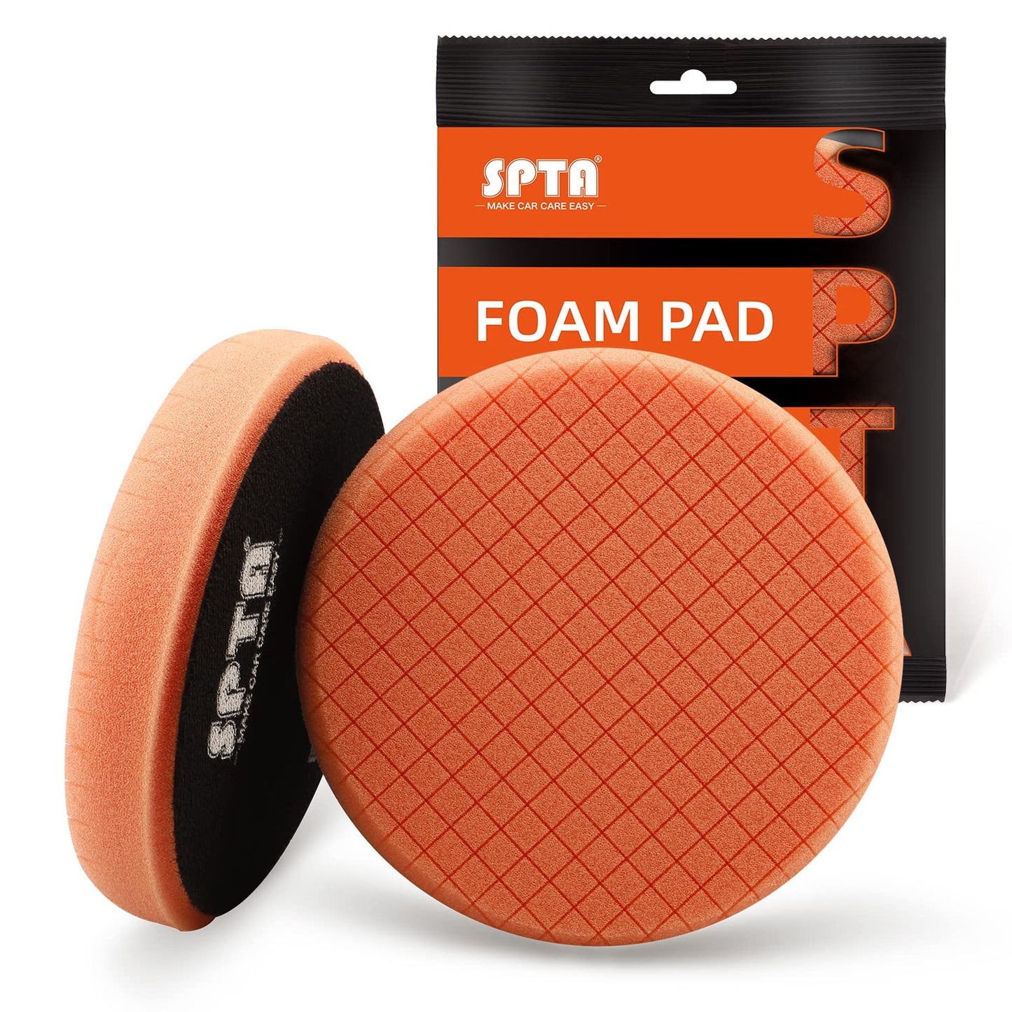 Orange Light Cut Pad, Buffing Polishing Pads, SPTA 1Pc 6.5 Inch Face for 6 Inch 150mm Backing Plate