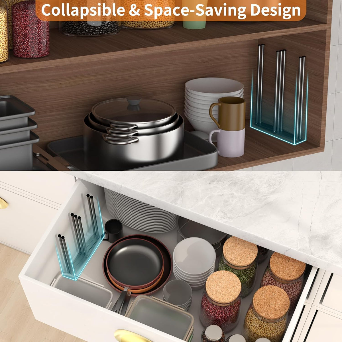 Foldable Bottle Drying Rack, Baby Bottle Drying Rack, Collapsible Cup Draining Holder, Retractable
