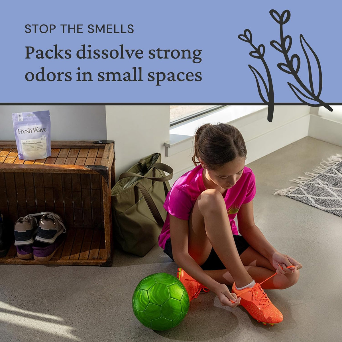 Fresh Wave Lavender Odor Eliminating & Deodorizing Packs | Bag of 6 | Safer Odor Relief for Small