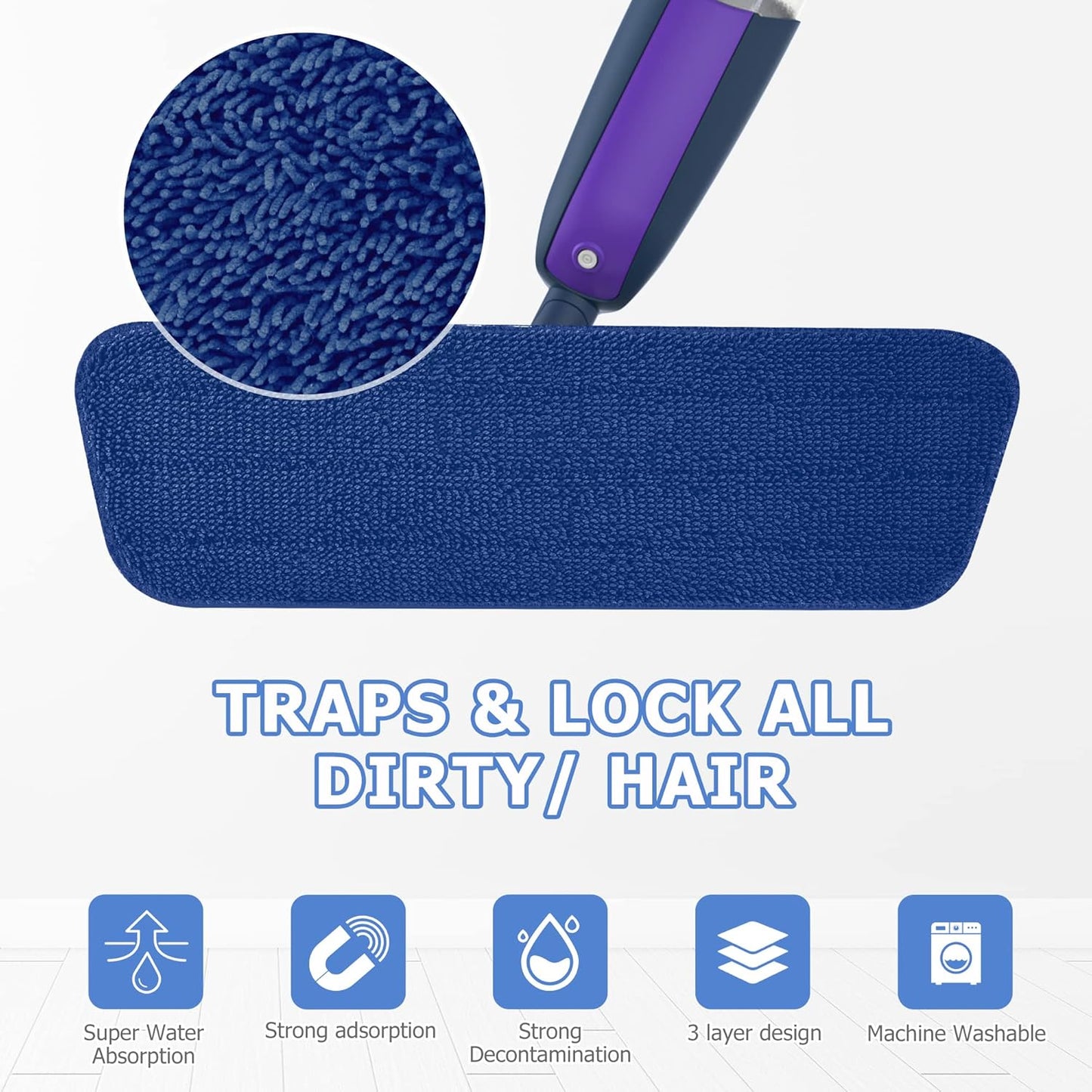 Spray Mops for Hardwood Floor Cleaning- MEXERRIS Microfiber Wet Jet Mops with 2 Bottles 4 Reusable