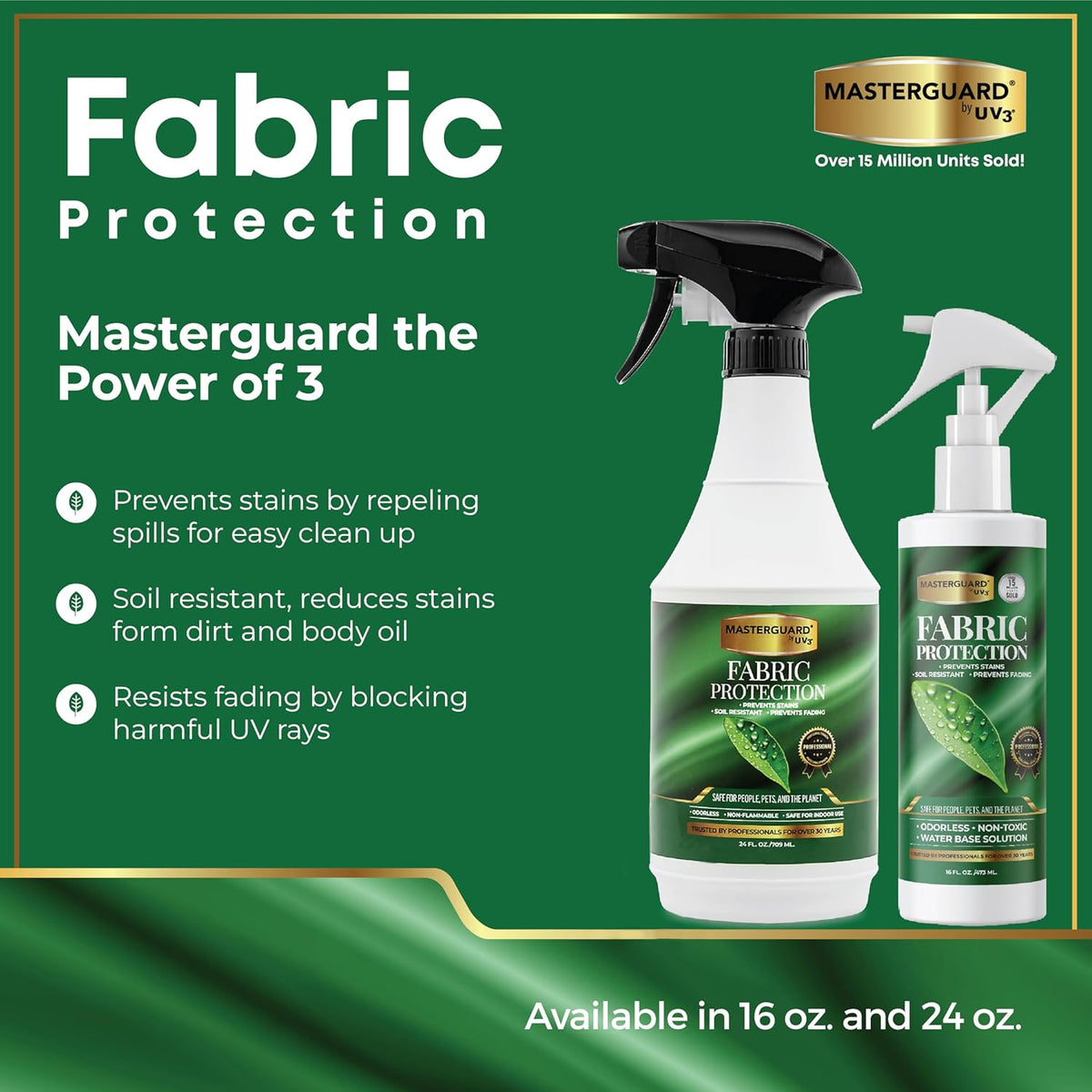 Fabric Protection Spray Water Based Solution - Natural Kid and Pet Safe Formula, Fabric Protector