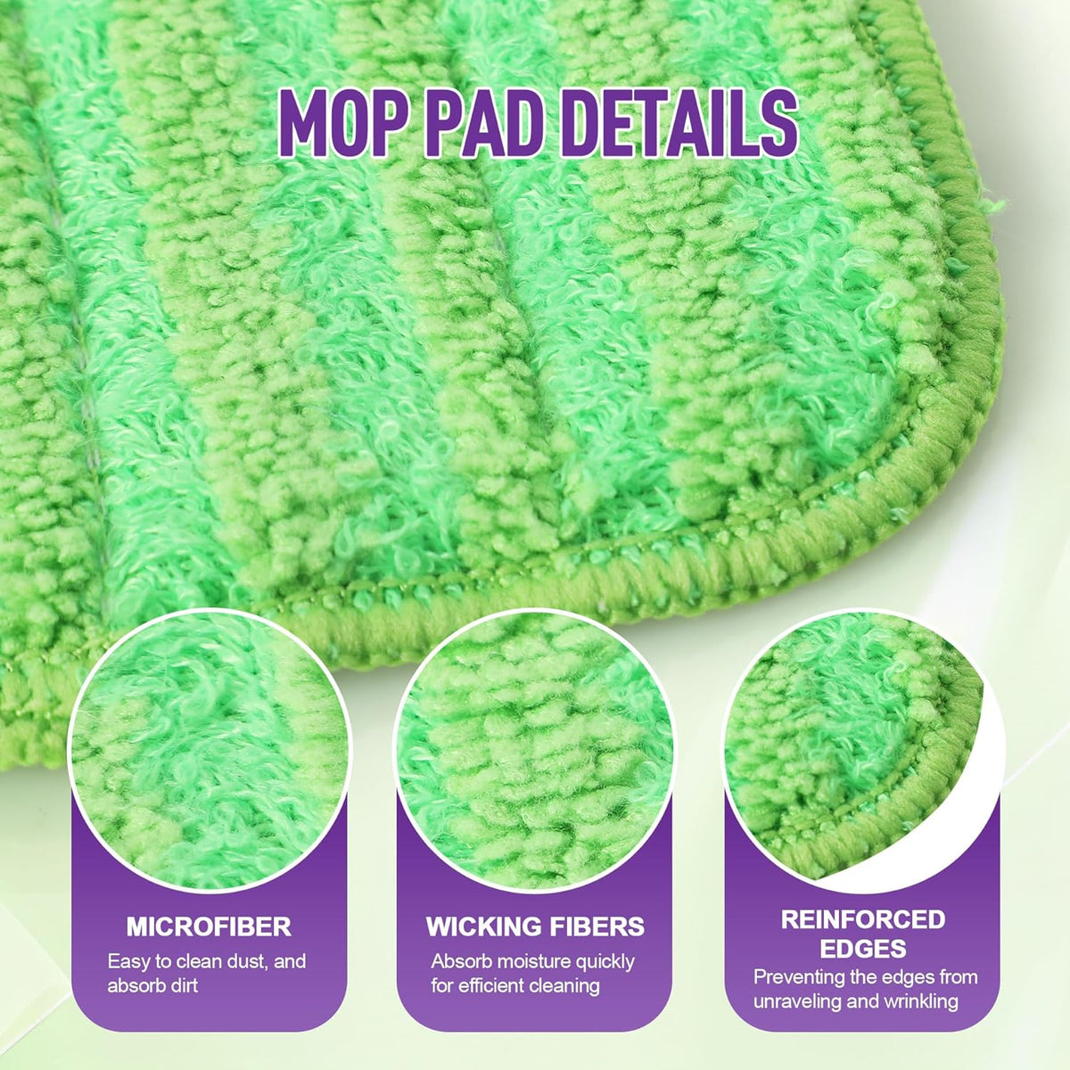 6 Pack Reusable Mop Pads for Swiffer WetJet, Washable Wet Mop Refills Replacement Pads Wet Dry Use