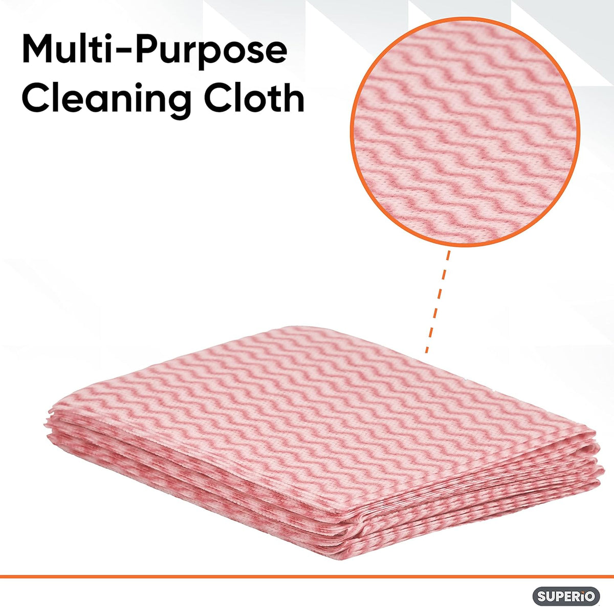 Superio Handy Wipes For Kitchen - Red Reusable Multi-Purpose Heavy-Duty Cleaning cloth for house